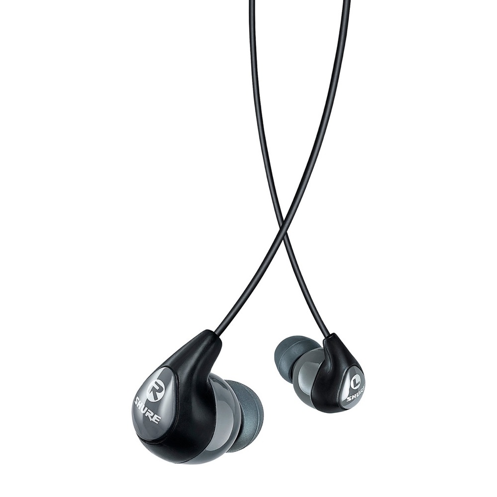 Shure Gray and Black In-Ear Earbud Headphones with Branded Pouch